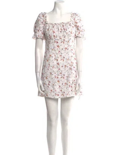 Pre-owned Reformation Linen Mini Dress In White
