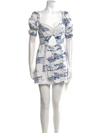 Pre-owned Reformation Linen Mini Dress In White