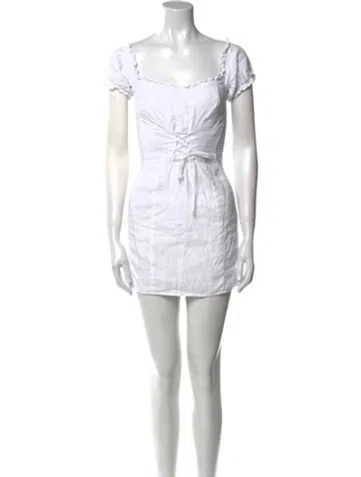 Pre-owned Reformation Linen Mini Dress In White