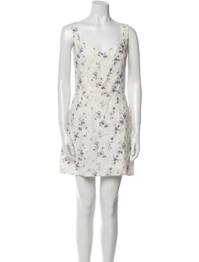Pre-owned Reformation Linen Mini Dress In White