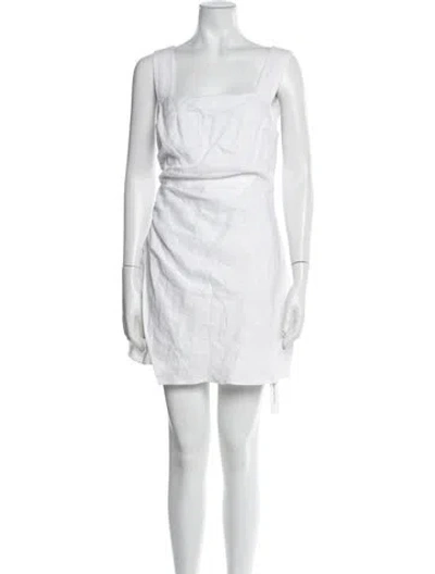 Pre-owned Reformation Linen Mini Dress In White