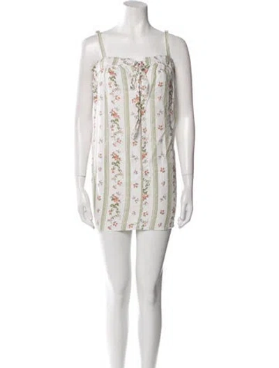 Pre-owned Reformation Linen Mini Dress In White