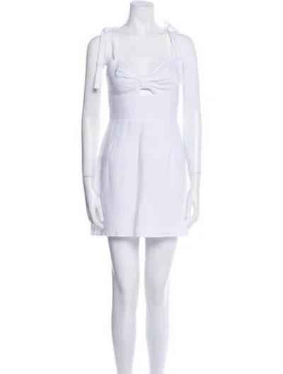 Pre-owned Reformation Linen Mini Dress In White