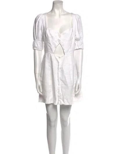 Pre-owned Reformation Linen Mini Dress In White