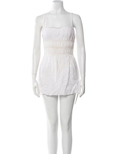 Pre-owned Reformation Linen Mini Dress In White