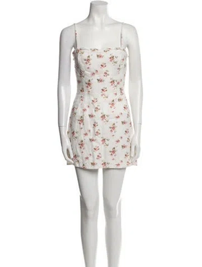 Pre-owned Reformation Linen Mini Dress In White