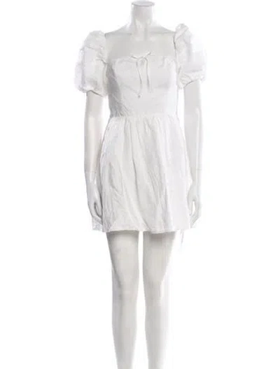 Pre-owned Reformation Linen Mini Dress In White