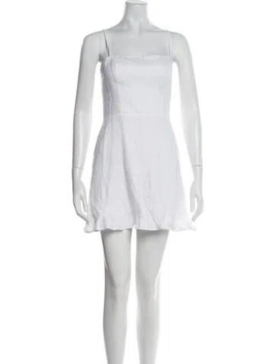 Pre-owned Reformation Linen Mini Dress In White