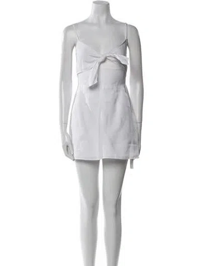 Pre-owned Reformation Linen Mini Dress In White