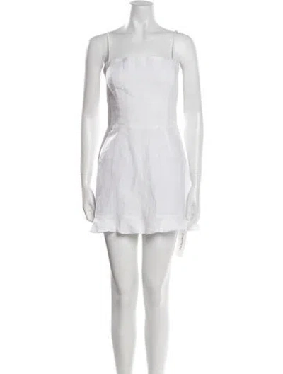 Pre-owned Reformation Linen Mini Dress In White