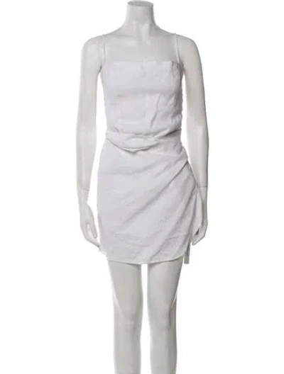 Pre-owned Reformation Linen Mini Dress In White