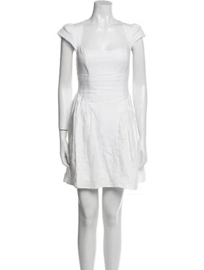 Pre-owned Reformation Linen Mini Dress In White