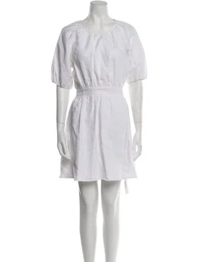 Pre-owned Reformation Linen Mini Dress In White