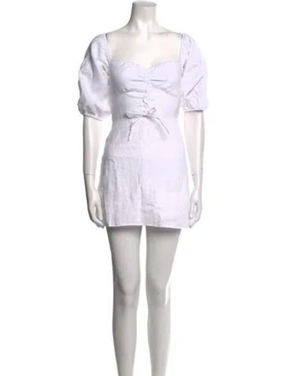 Pre-owned Reformation Linen Mini Dress In White