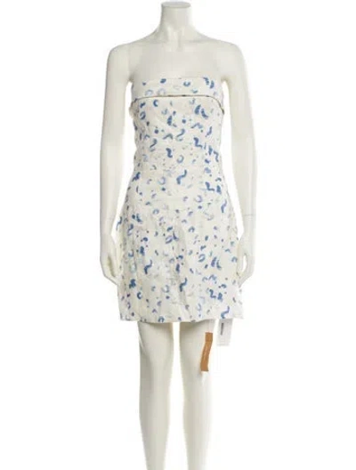 Pre-owned Reformation Linen Mini Dress In White
