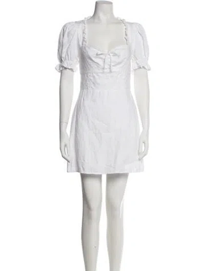 Pre-owned Reformation Linen Mini Dress In White