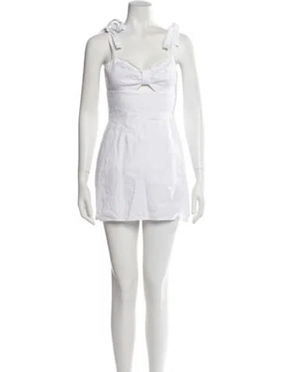 Pre-owned Reformation Linen Mini Dress In White