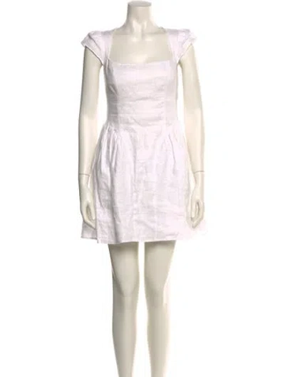 Pre-owned Reformation Linen Mini Dress In White