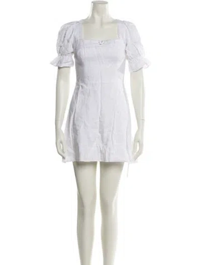 Pre-owned Reformation Linen Mini Dress In White