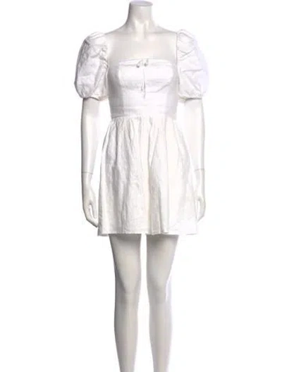 Pre-owned Reformation Linen Mini Dress In White