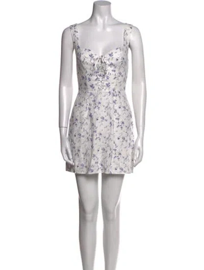 Pre-owned Reformation Linen Mini Dress In White