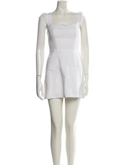 Pre-owned Reformation Linen Mini Dress In White