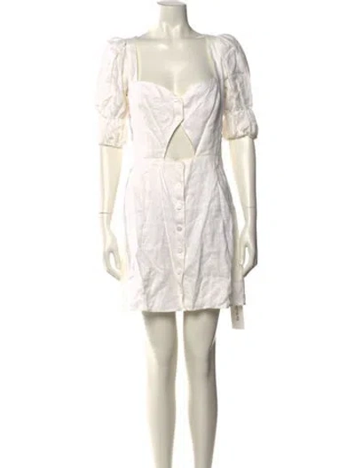Pre-owned Reformation Linen Mini Dress In White