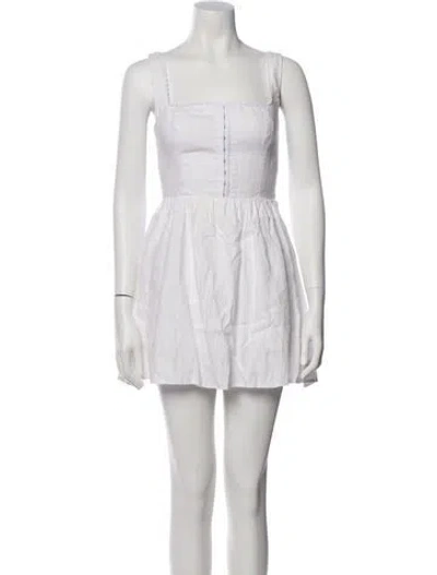 Pre-owned Reformation Linen Mini Dress In White