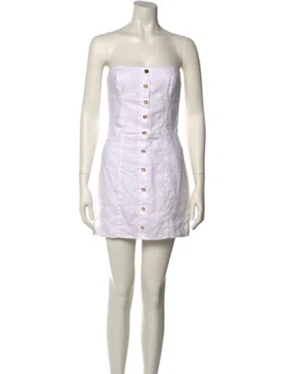 Pre-owned Reformation Linen Mini Dress In White