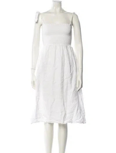 Pre-owned Reformation Linen Mini Dress In White