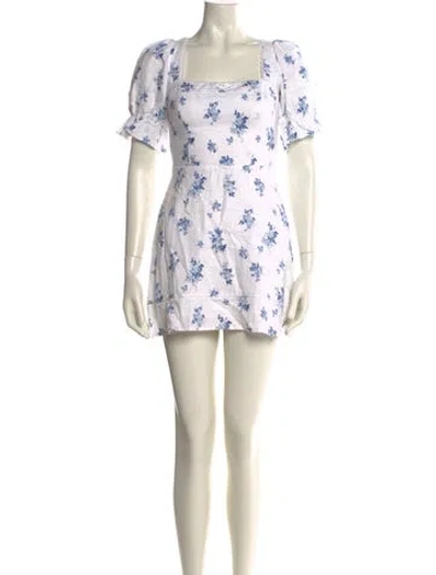 Pre-owned Reformation Linen Mini Dress In White