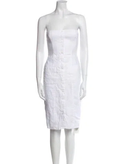 Pre-owned Reformation Linen Mini Dress In White