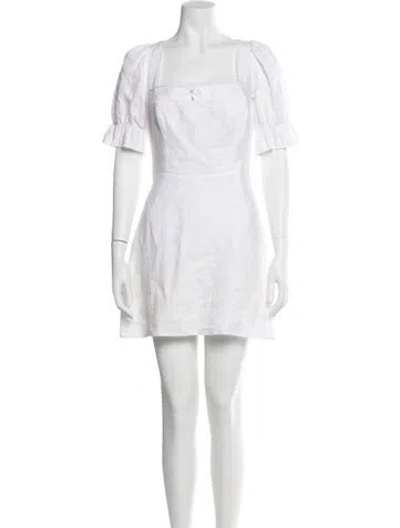 Pre-owned Reformation Linen Mini Dress In White