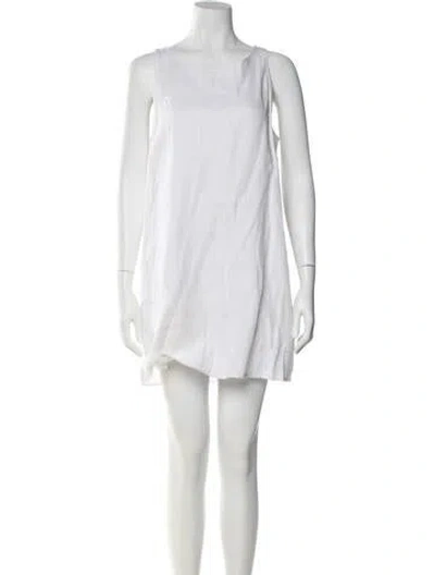 Pre-owned Reformation Linen Mini Dress In White