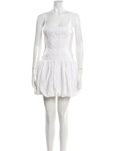 Pre-owned Reformation Linen Mini Dress In White