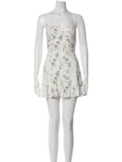 Pre-owned Reformation Linen Mini Dress In White