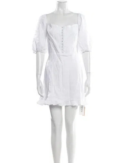 Pre-owned Reformation Linen Mini Dress In White
