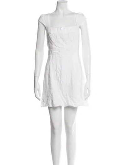 Pre-owned Reformation Linen Mini Dress In White