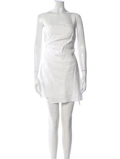 Pre-owned Reformation Linen Mini Dress In White