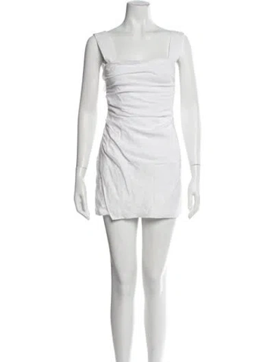 Pre-owned Reformation Linen Mini Dress In White