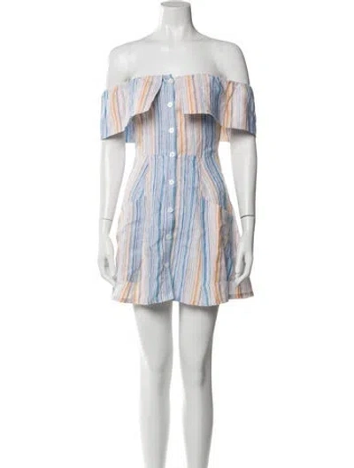 Pre-owned Reformation Linen Mini Dress In White