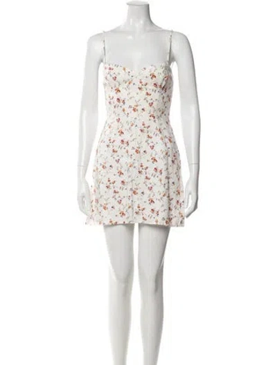 Pre-owned Reformation Linen Mini Dress In White