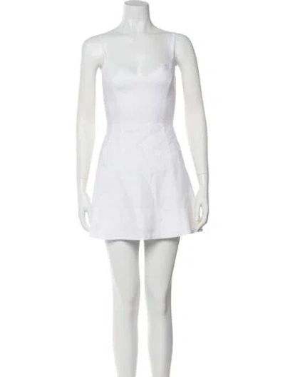 Pre-owned Reformation Linen Mini Dress In White