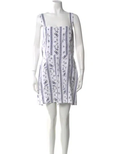Pre-owned Reformation Linen Mini Dress In White