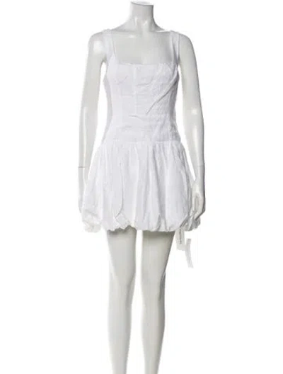 Pre-owned Reformation Linen Mini Dress In White