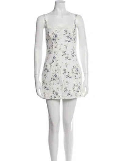 Pre-owned Reformation Linen Mini Dress In White