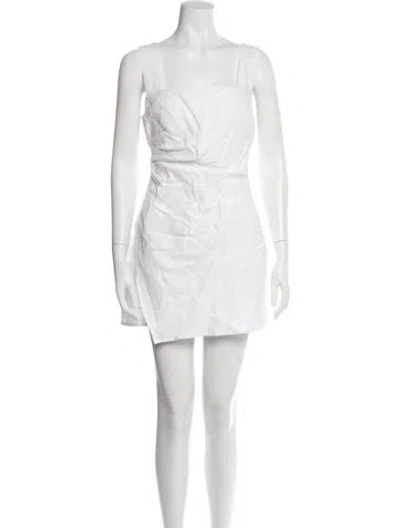 Pre-owned Reformation Linen Mini Dress In White