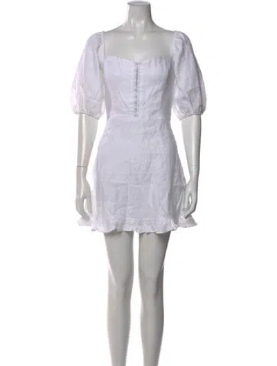 Pre-owned Reformation Linen Mini Dress In White