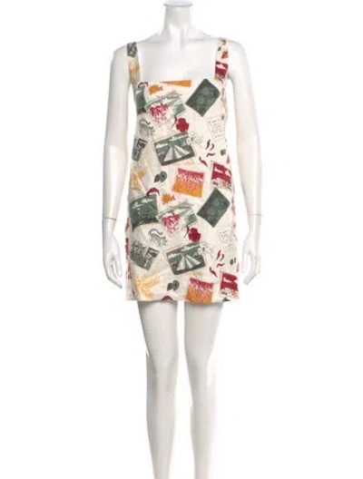 Pre-owned Reformation Linen Mini Dress In White