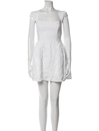 Pre-owned Reformation Linen Mini Dress In White